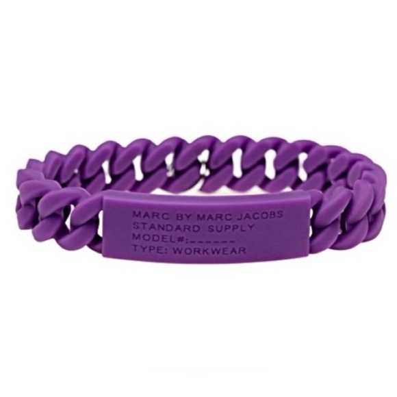 Marc by Marc Jacobs NWT Silicone Plum ID Link Chain Bracelet - Picture 1 of 4